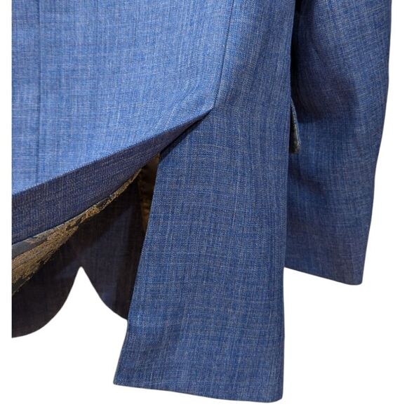 ZeGarie Uomo Men's EU 42R Two Button Blazer 100% Wool Silk Lined in Blue - Picture 6 of 9